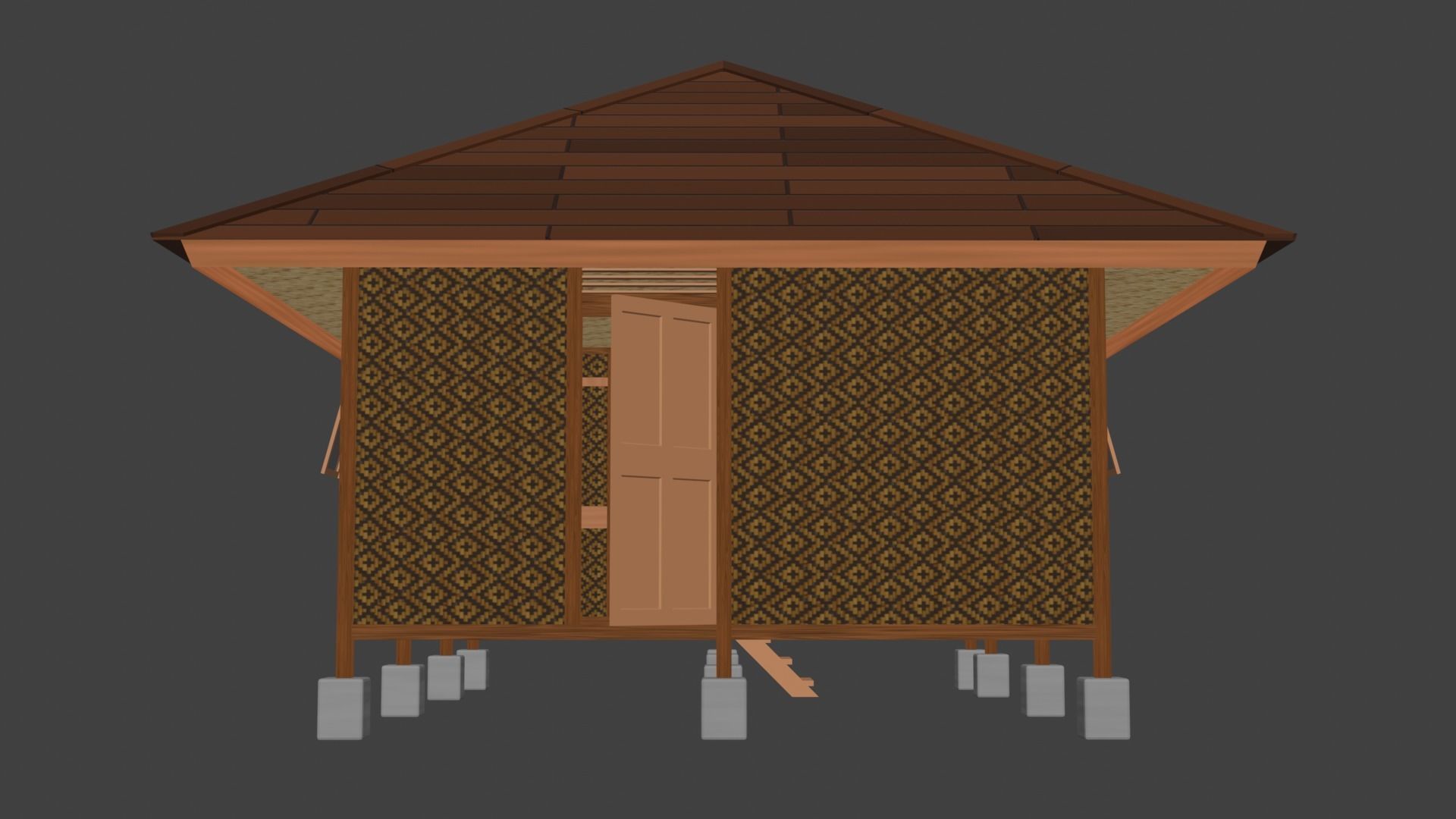 House on stilts 3D model_3