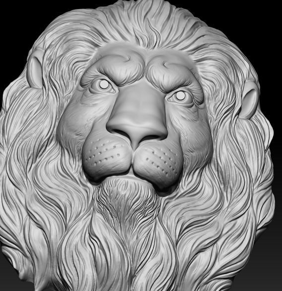 Lion Head Pendant 3D print model_3
