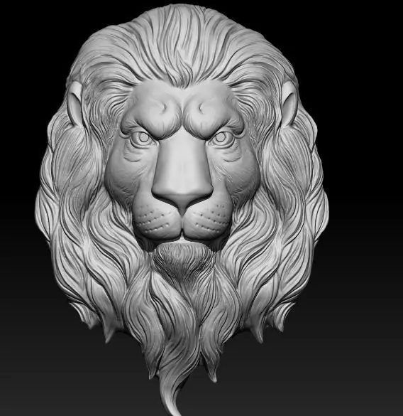 Lion Head Pendant 3D print model_0