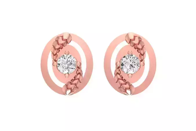 Women Studs Earring 3dm STL OBJ FBX Renders Details