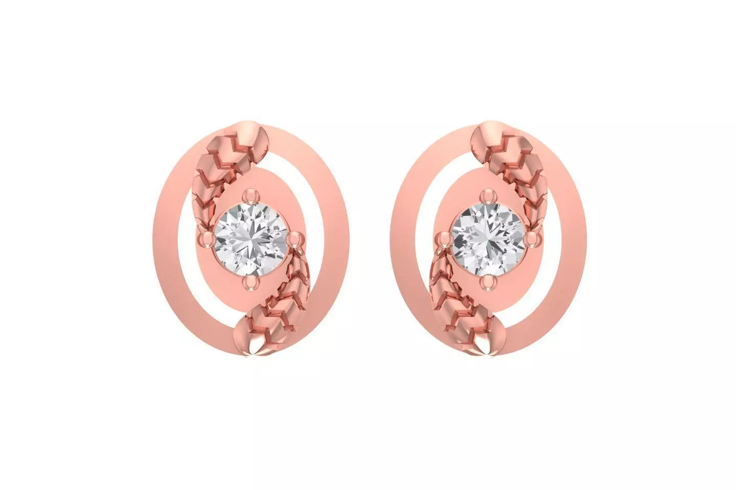 Women Studs Earring 3dm STL OBJ FBX Renders Details 3D print model_0