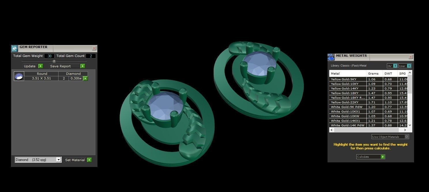 Women Studs Earring 3dm STL OBJ FBX Renders Details 3D print model_3