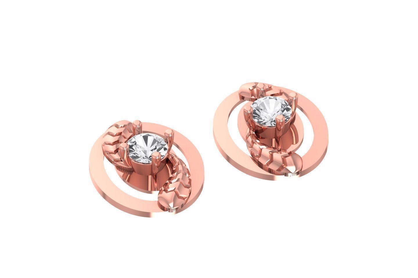 Women Studs Earring 3dm STL OBJ FBX Renders Details 3D print model_1
