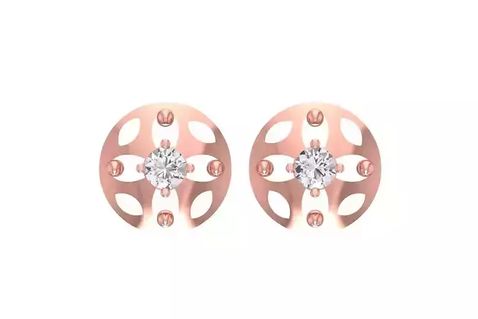 Women Studs Earring 3dm STL OBJ FBX Renders Details