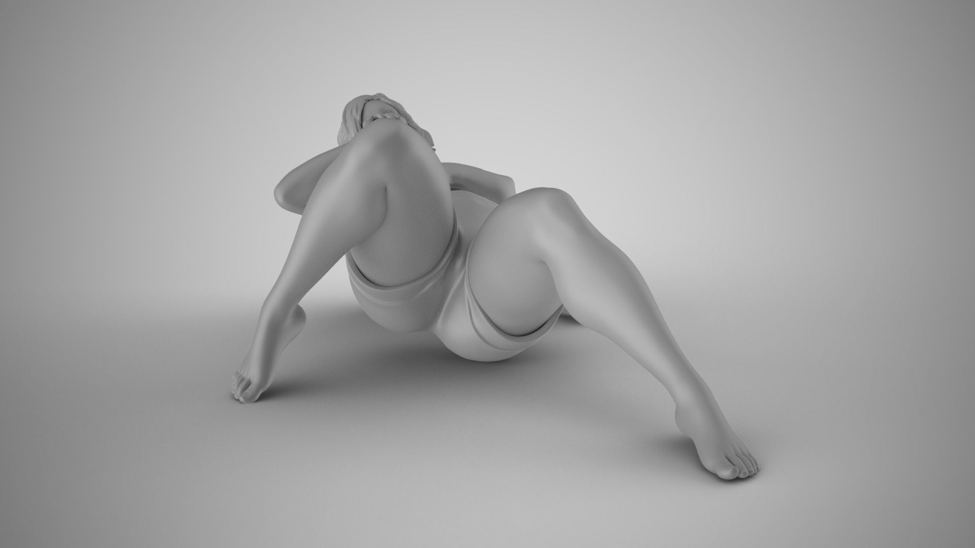 Woman Falling on Her Back 3D print model_1