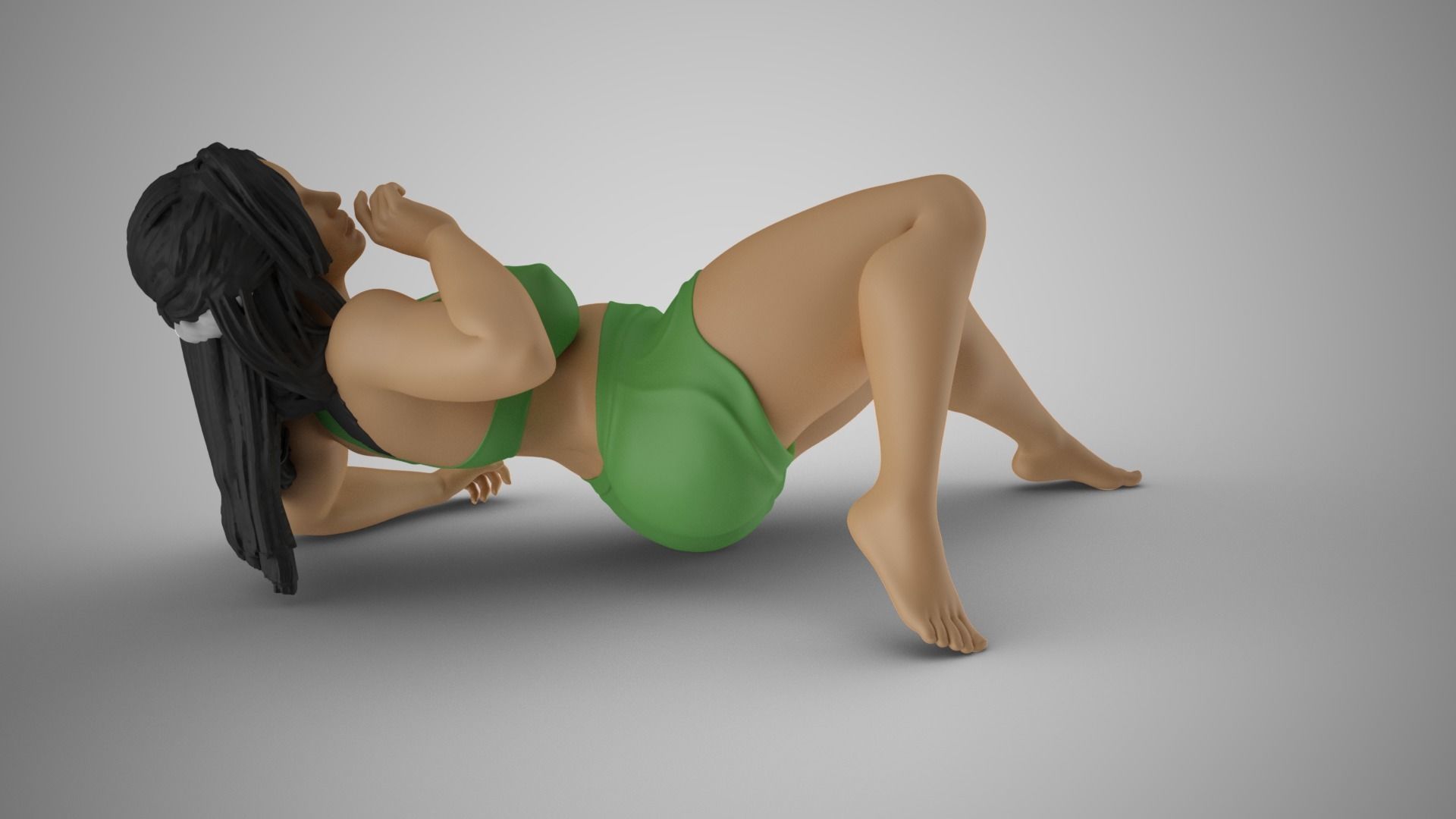 Woman Falling on Her Back 3D print model_4