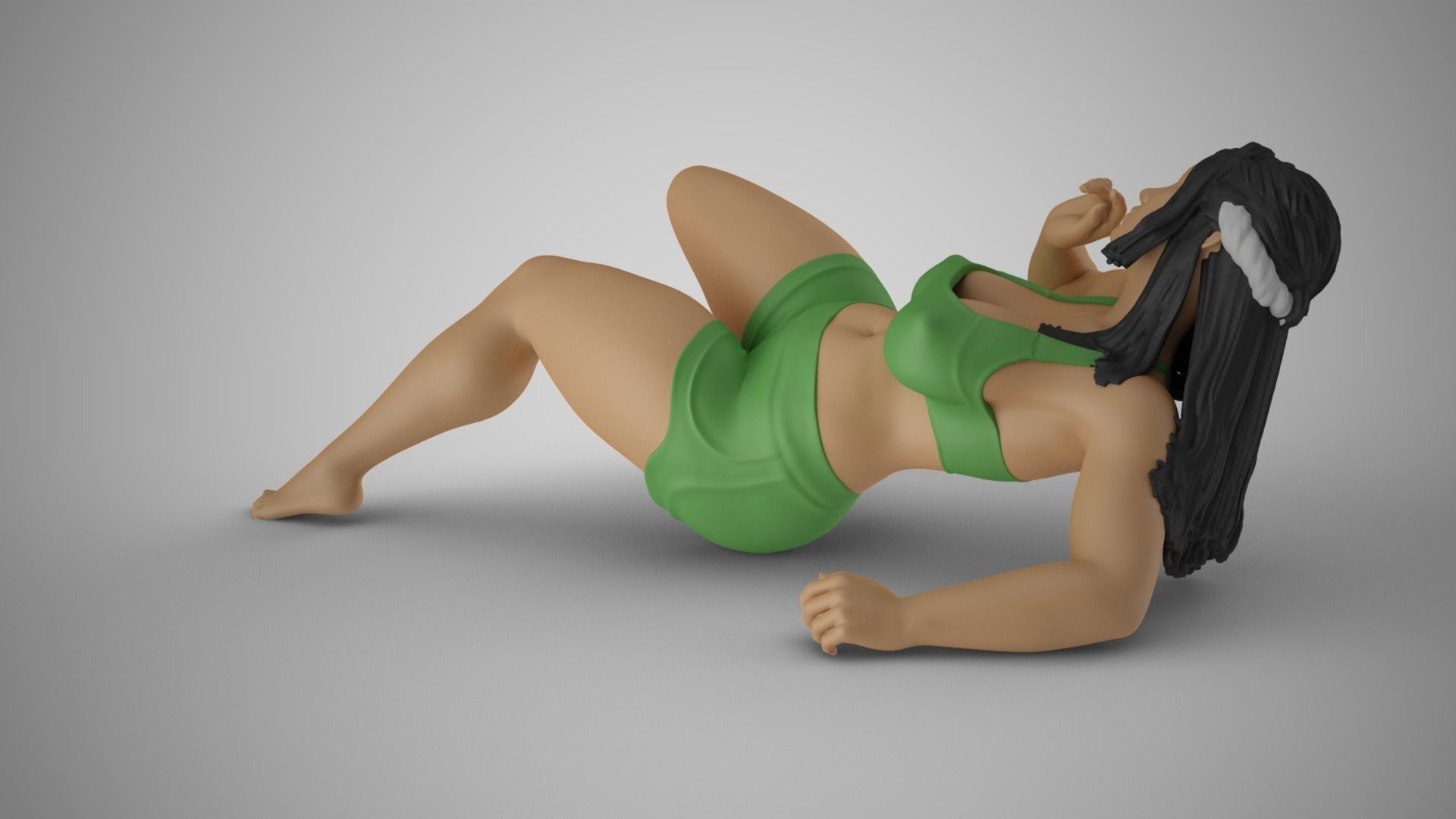 Woman Falling on Her Back 3D print model_7