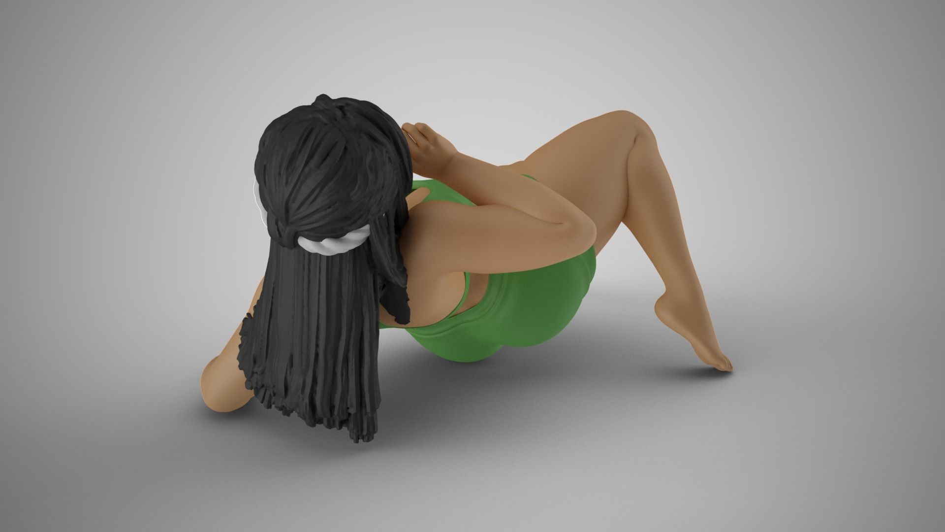 Woman Falling on Her Back 3D print model_5