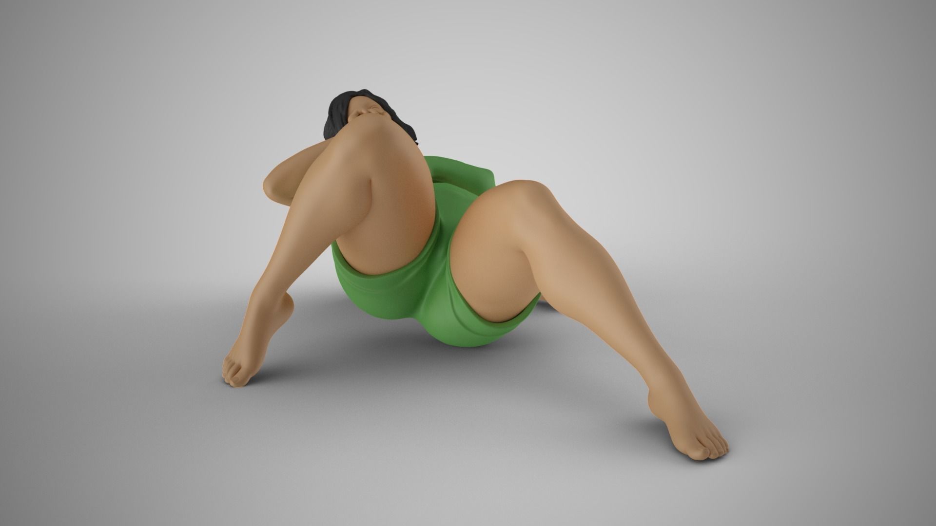 Woman Falling on Her Back 3D print model_10