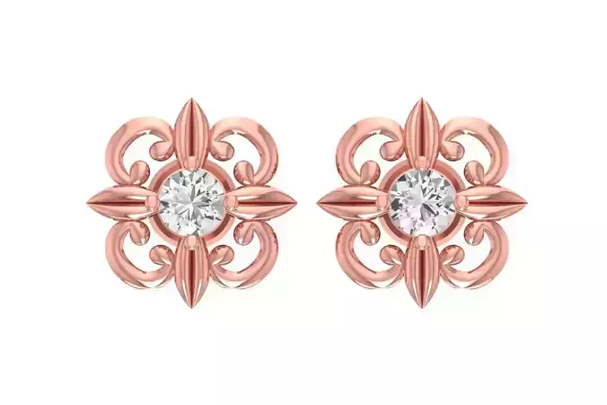 Women Studs Earring 3dm STL OBJ FBX Renders Details 3D print model