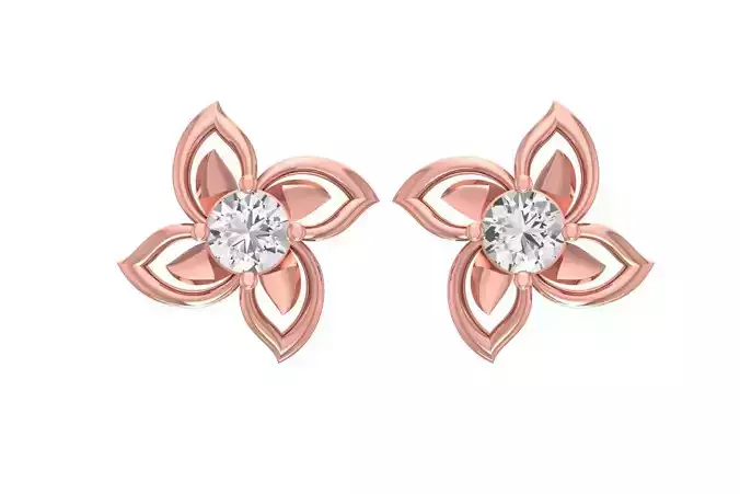 Women Studs Earring 3dm STL OBJ FBX Renders Details 3D print model