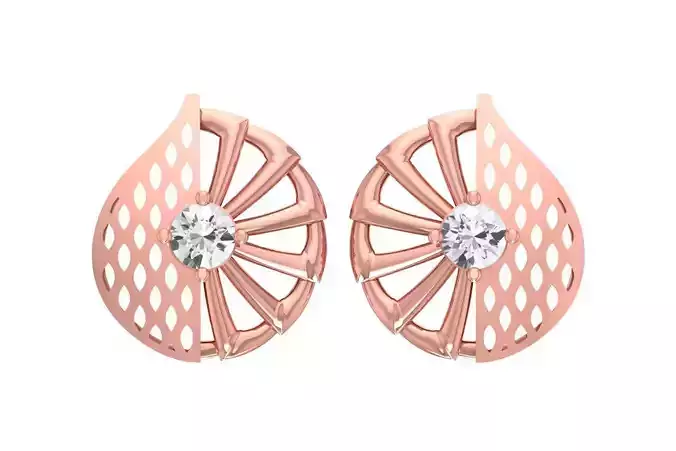 Women Studs Earring 3dm STL OBJ FBX Renders Details