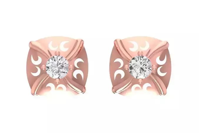 Women Studs Earring 3dm STL OBJ FBX Renders Details