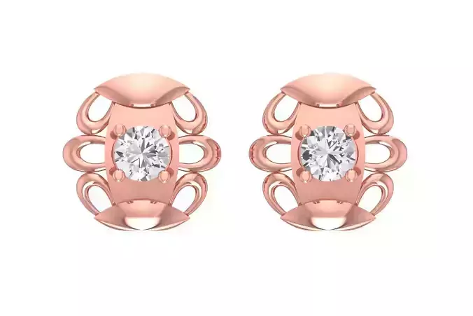 Women Studs Earring 3dm STL OBJ FBX Renders Details 3D print model