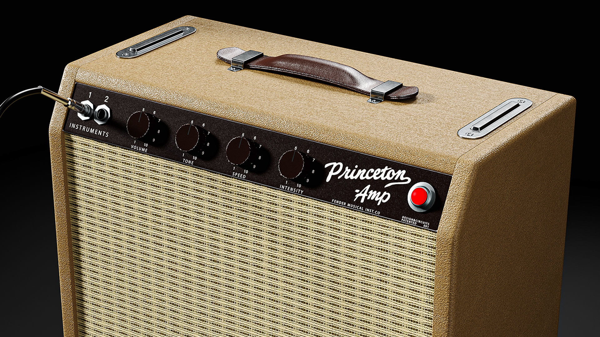 Fender Electric Guitar Custom Vintage And Amplifier Set 3D model_5