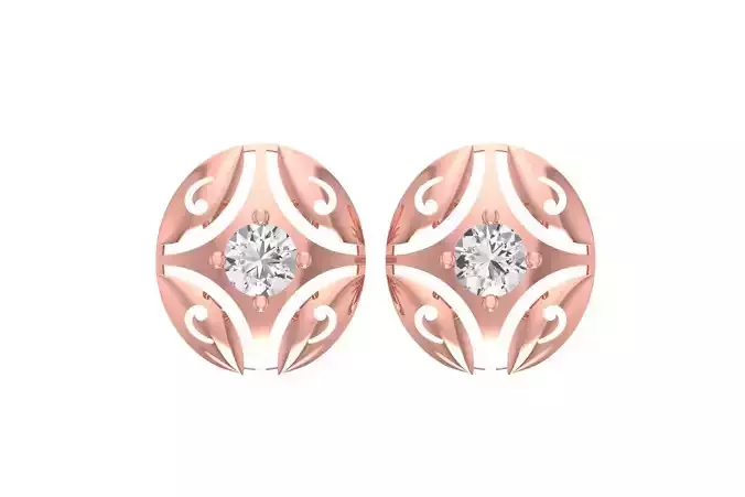 Women Studs Earring 3dm STL OBJ FBX Renders Details