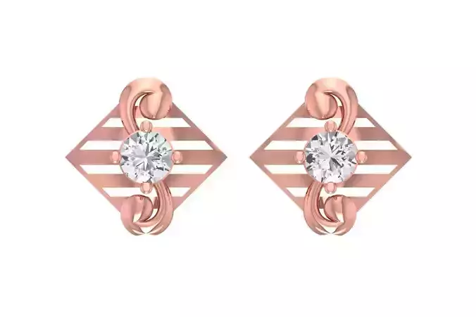Women Studs Earring 3dm STL OBJ FBX Renders Details