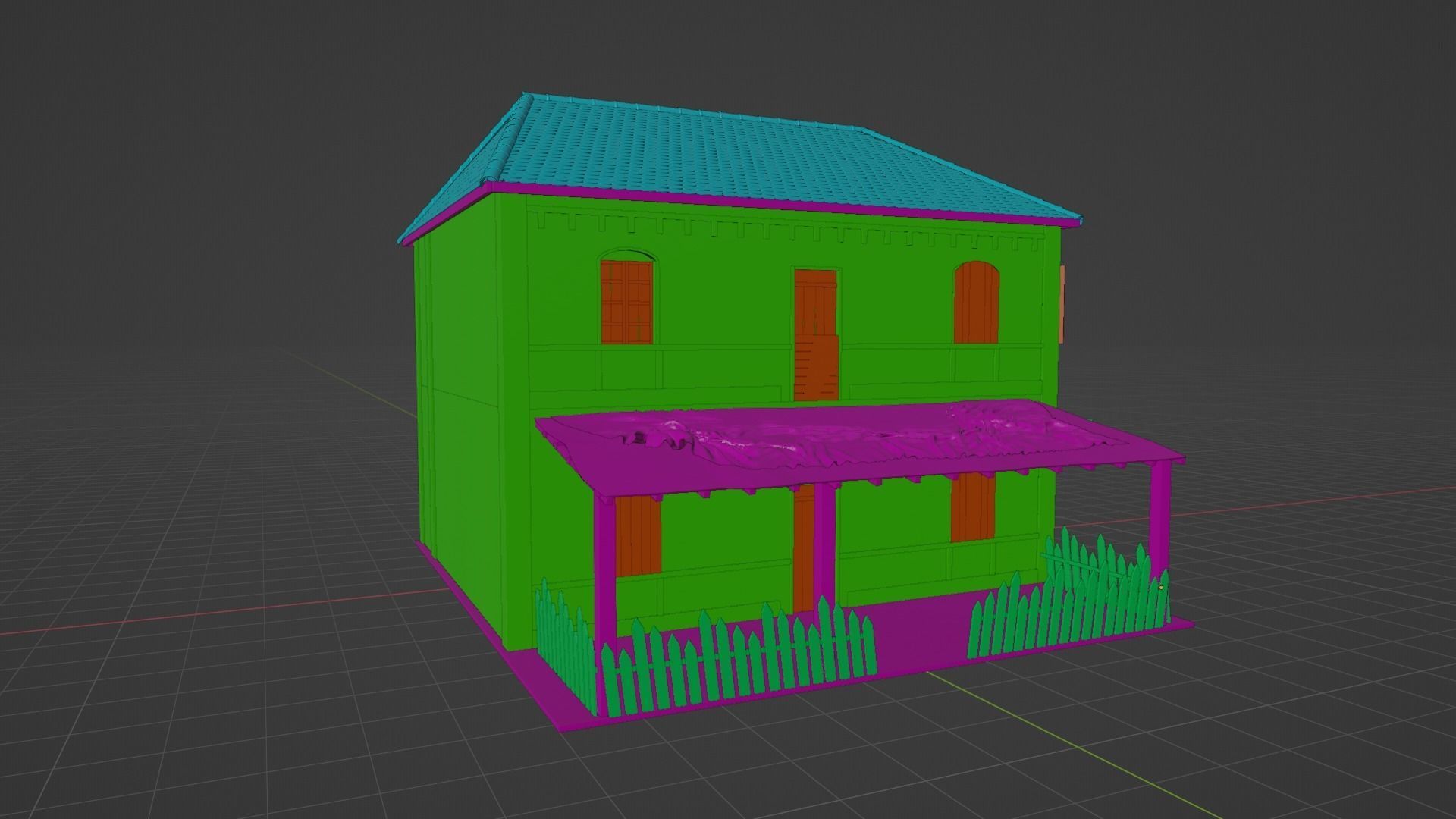 Colonial House 3D model_11