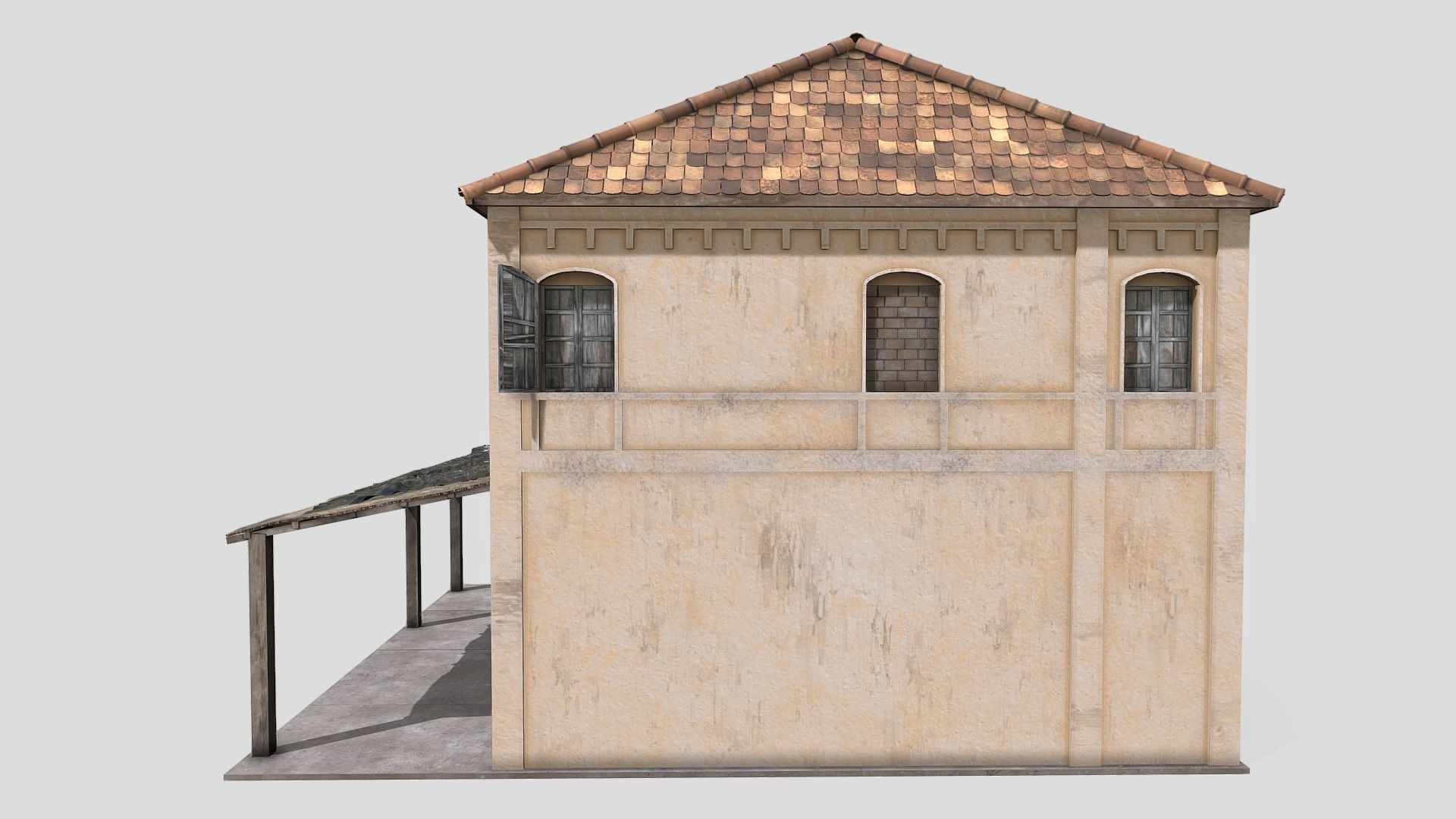 Colonial House 3D model_2