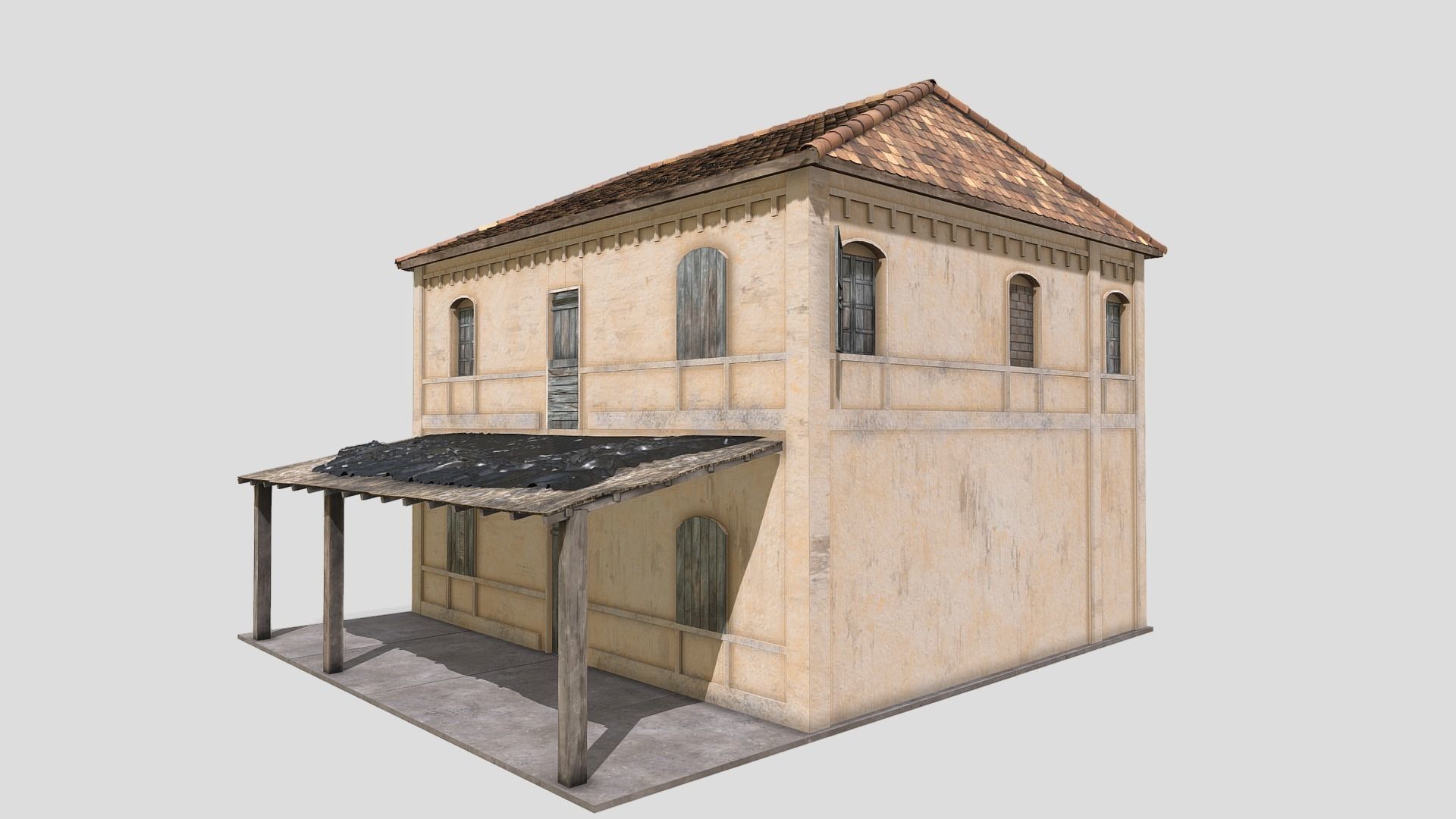 Colonial House 3D model_9