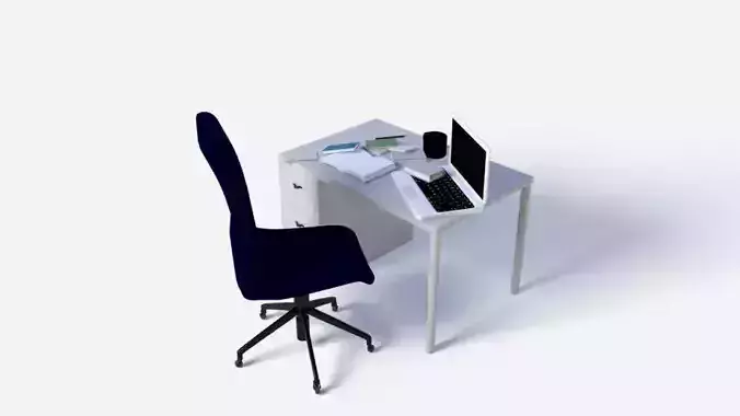 3D computer desk - Workstation  3D print model
