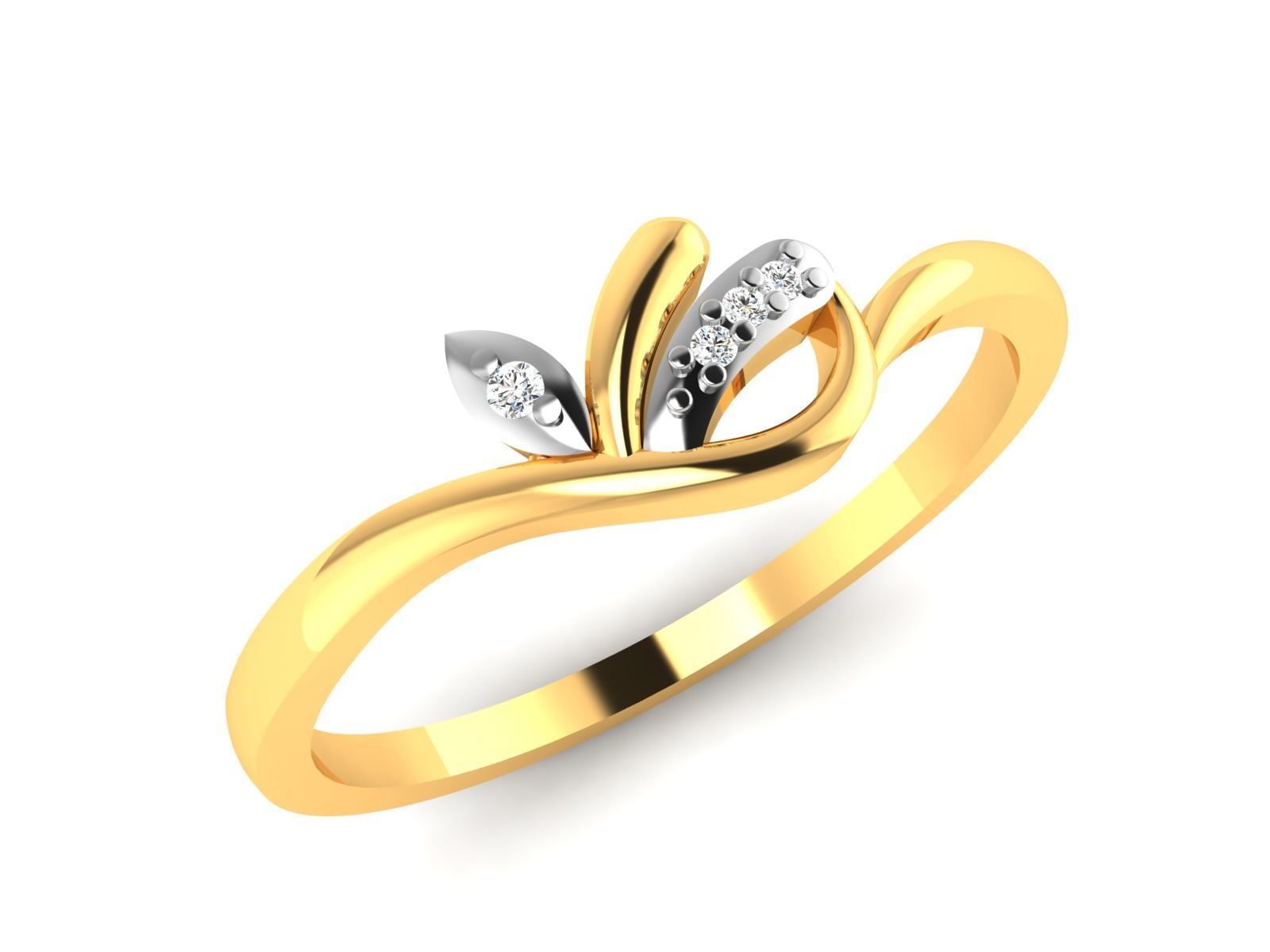 Diamond Ring For Women 3d Print Model 3D print model_4