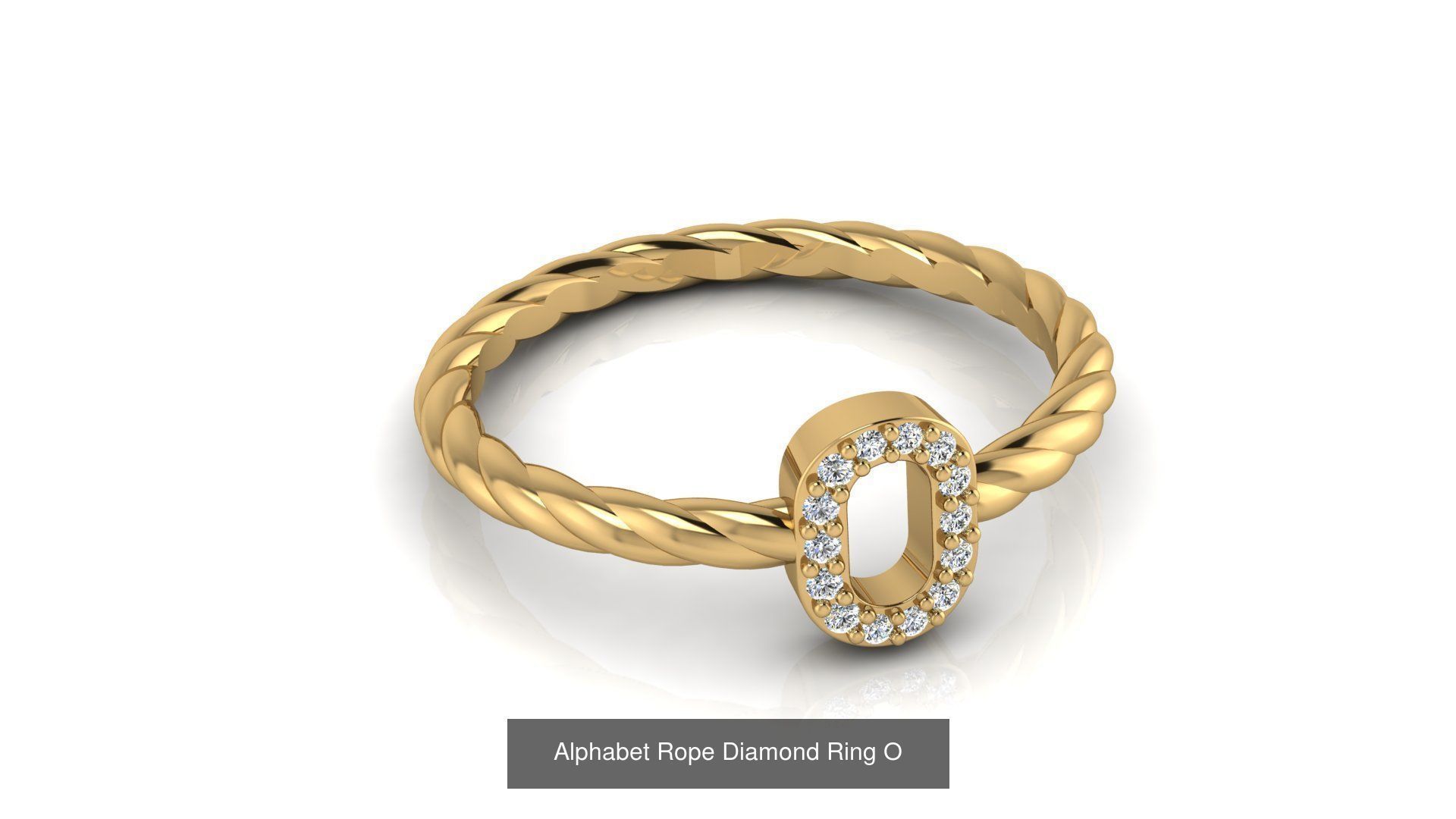 Alphabet Rope Diamond Ring  3D Model Collection_43