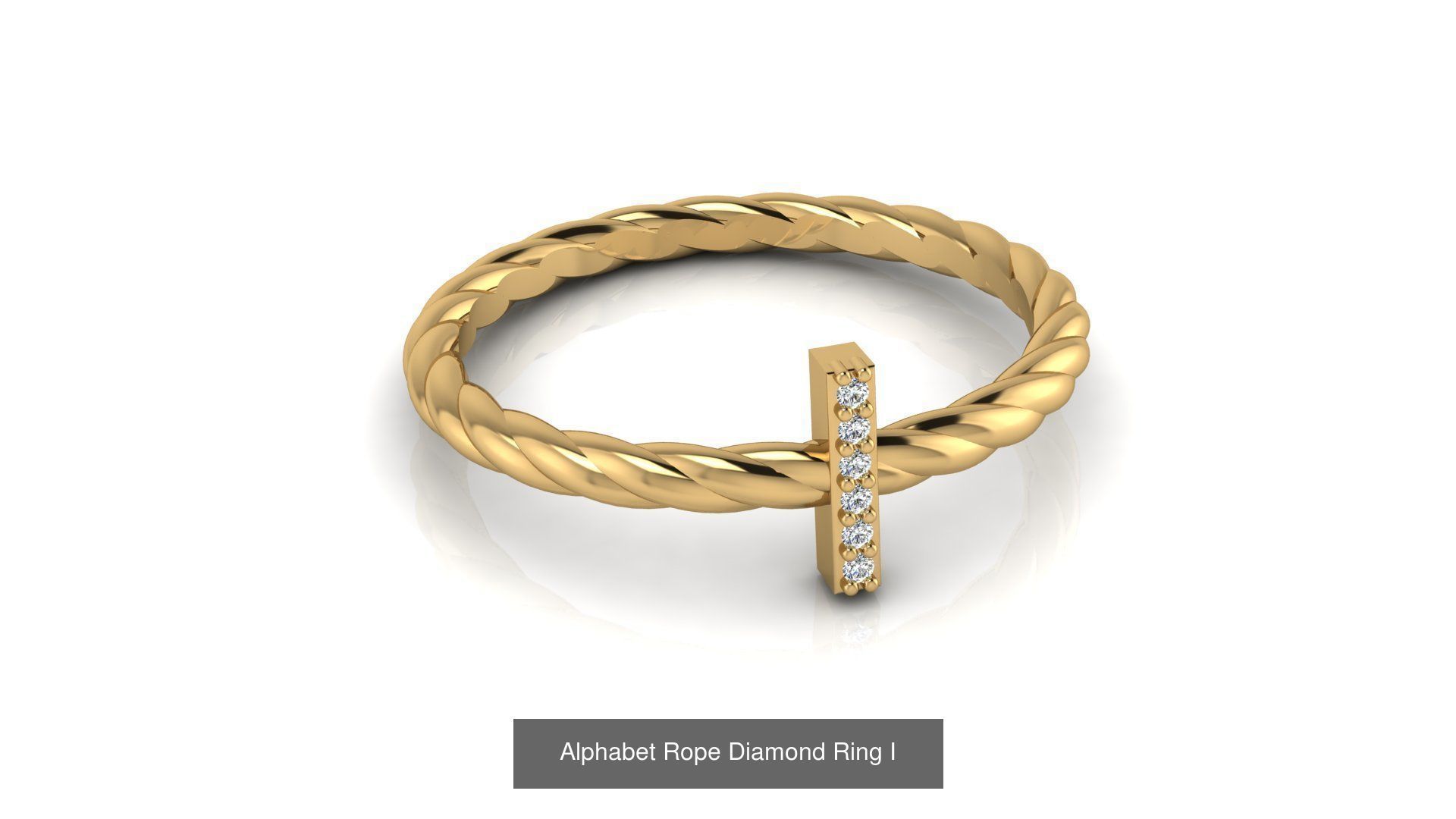 Alphabet Rope Diamond Ring  3D Model Collection_37