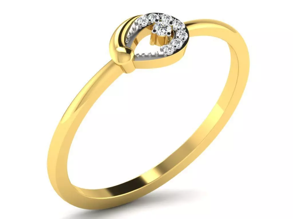 Diamond Ring For Women 3d Print Model 3D print model_0
