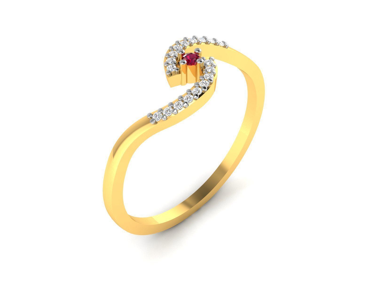 Diamond Ring For Women 3d Print Model 3D print model_2