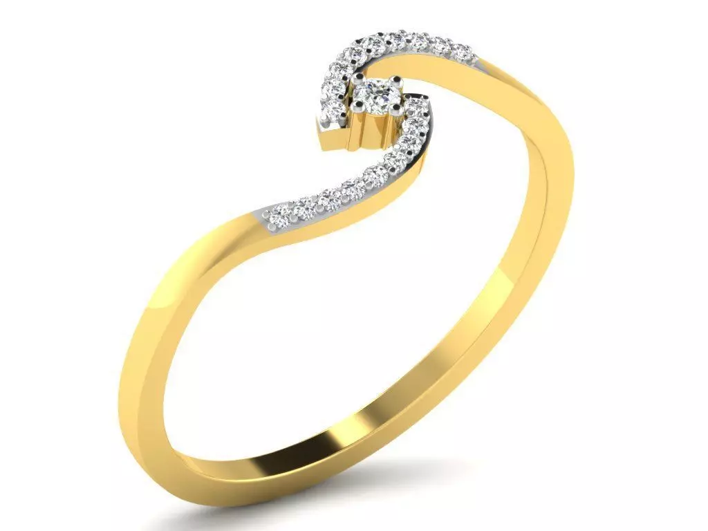 Diamond Ring For Women 3d Print Model 3D print model_0