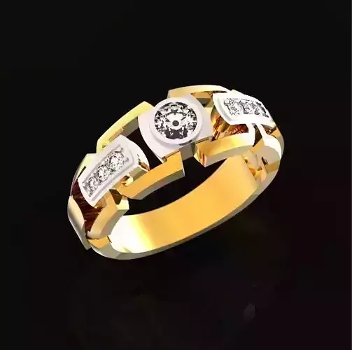 Man signet ring wiht diamond 818