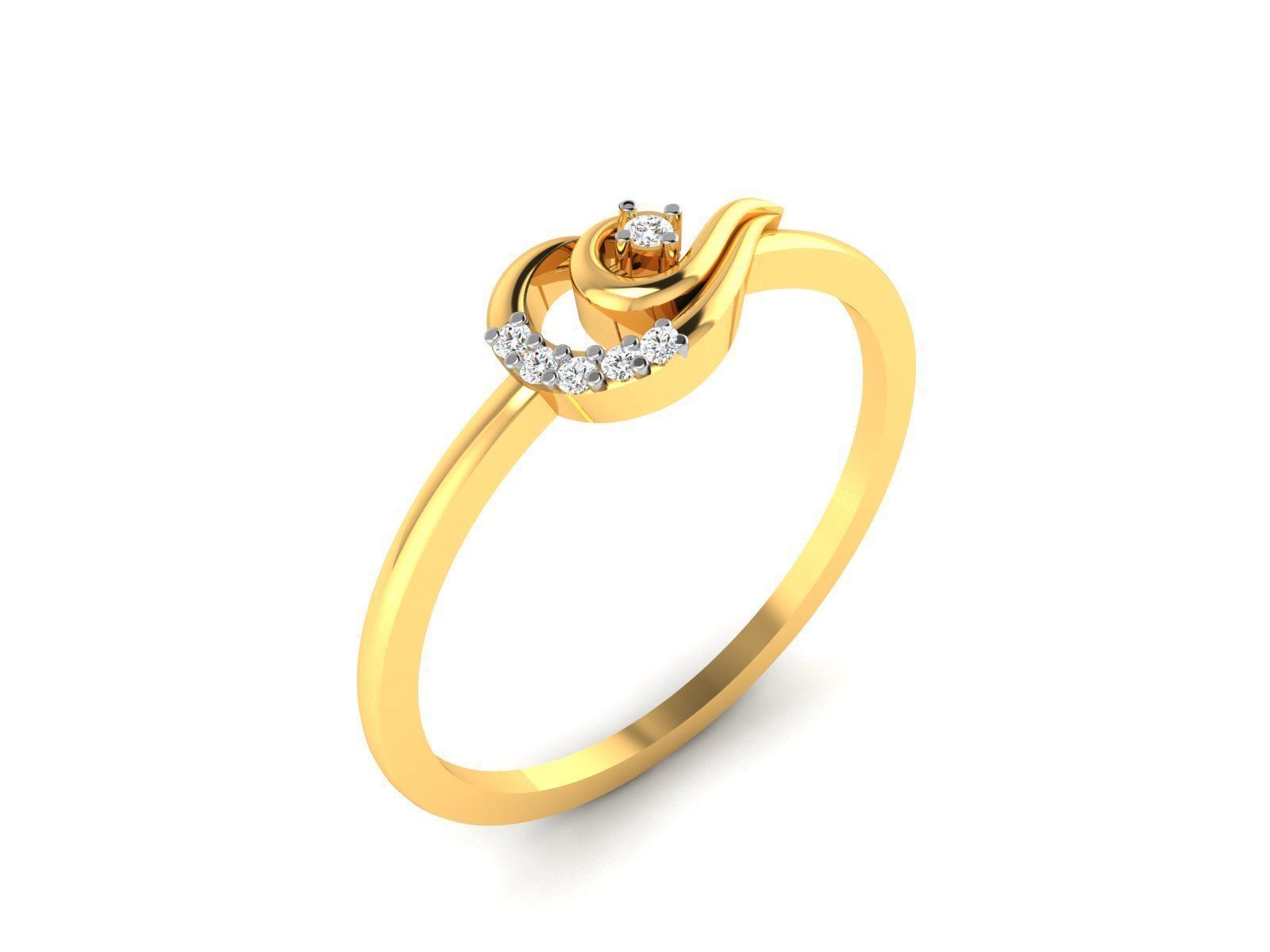 Diamond Ring For Women 3d Print Model 3D print model_2