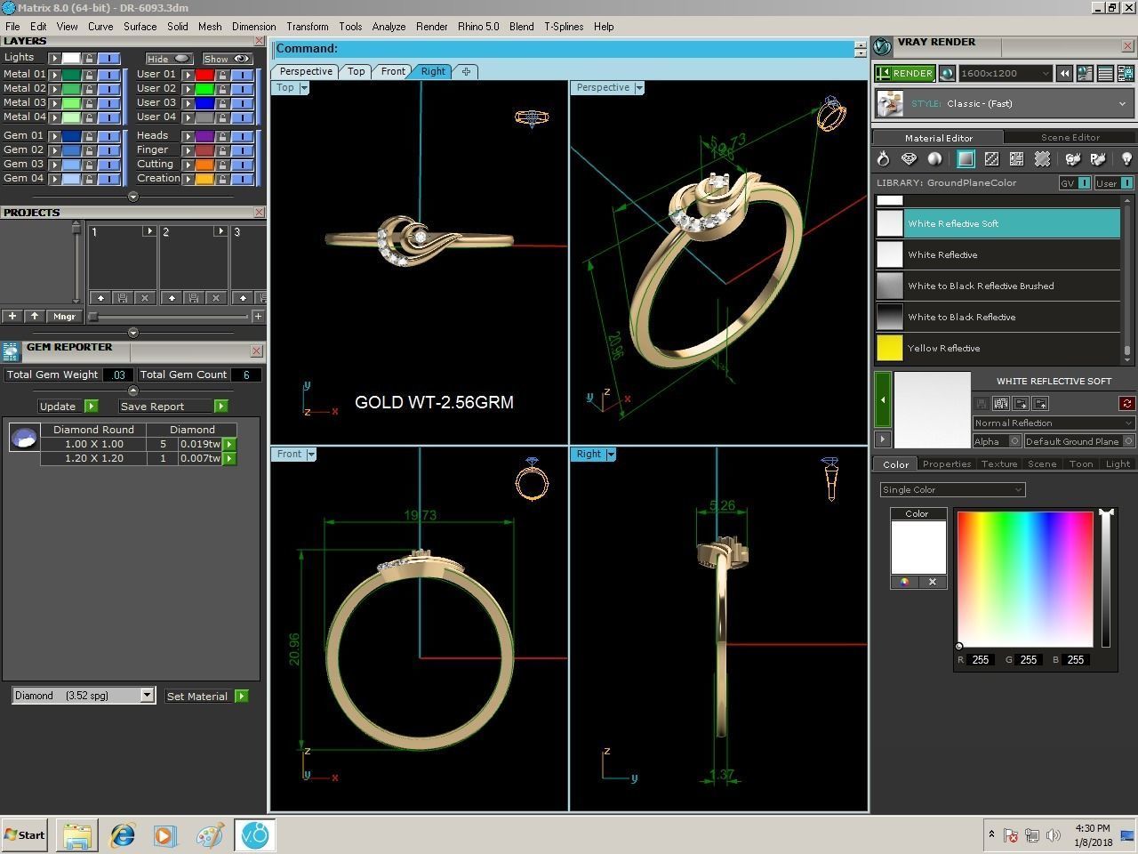 Diamond Ring For Women 3d Print Model 3D print model_3