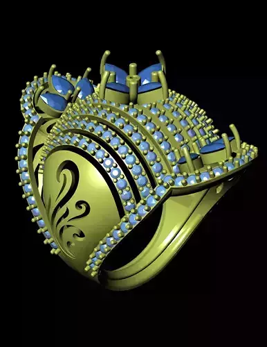 Women Cocktail Ring 3D print model