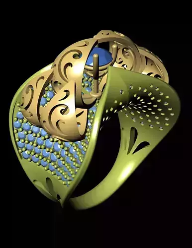 Women Cocktail Ring 3D print model