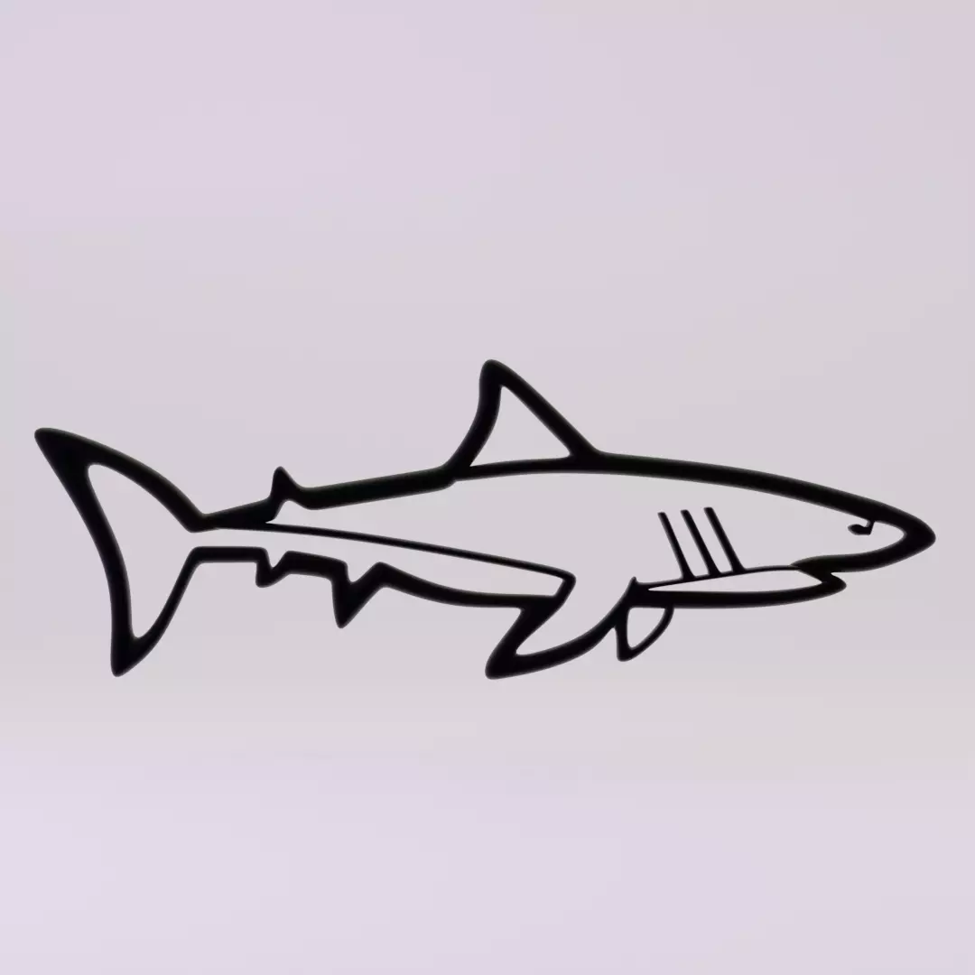 3D printable shark wall art 3D print model_0