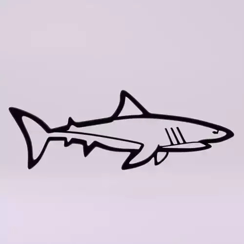 3D printable shark wall art 3D print model