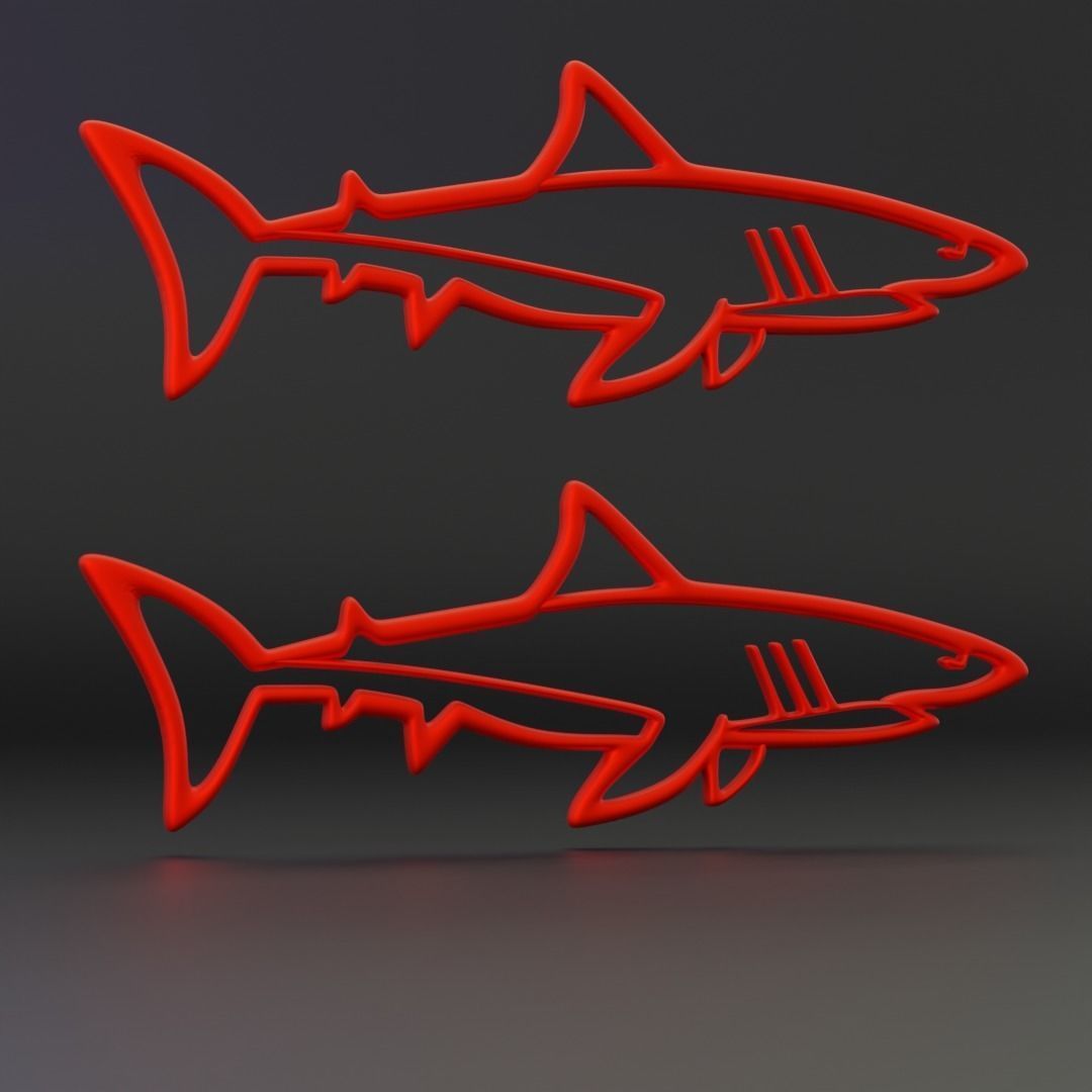 3D printable shark wall art 3D print model_1