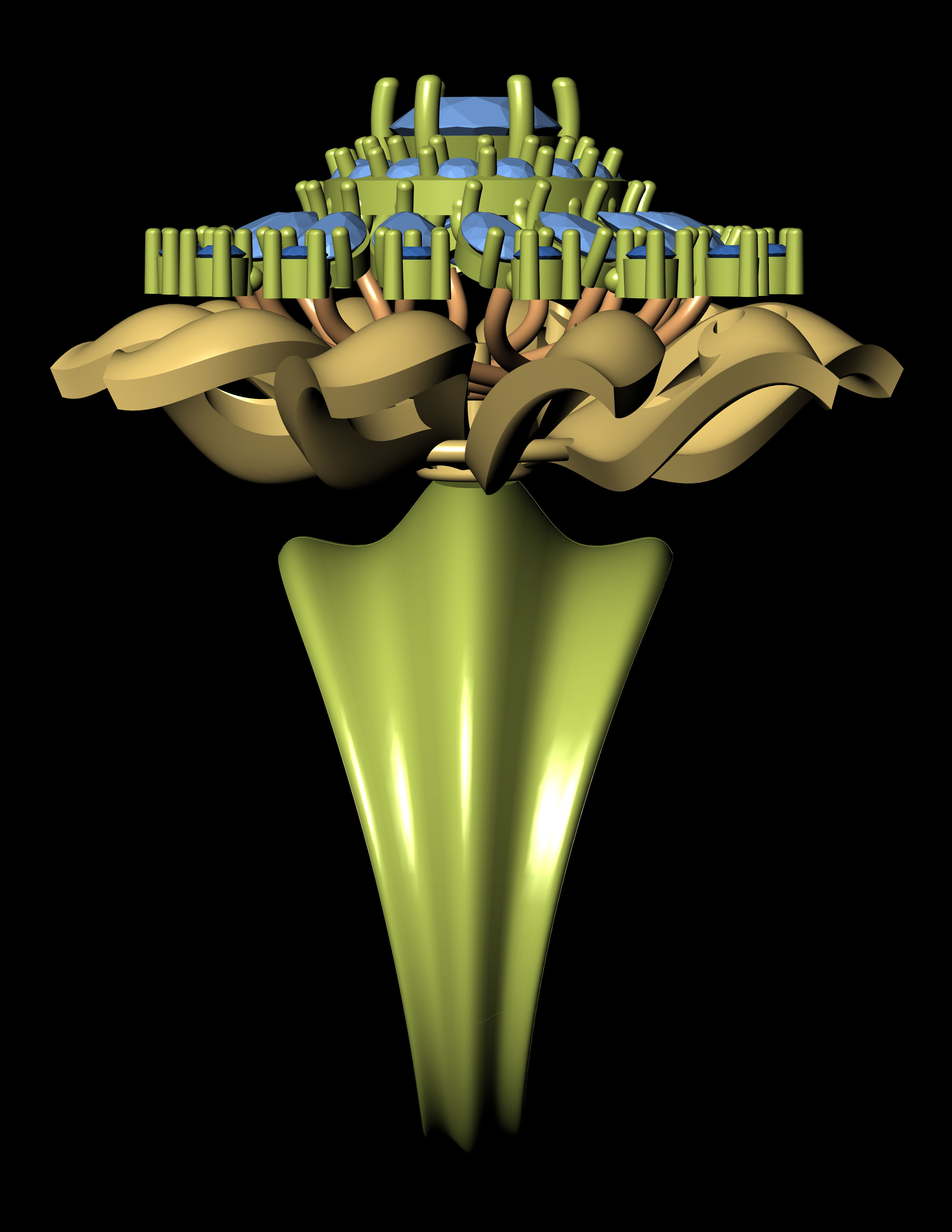 Women Cocktail Ring 3D print model 3D print model_3