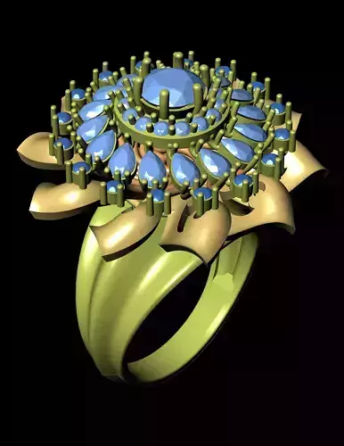 Women Cocktail Ring 3D print model