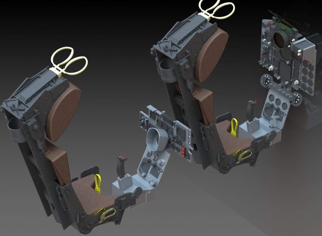 F4 Phantom Hight definition work  Cockpit  3D print model_17