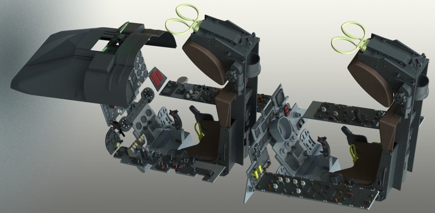 F4 Phantom Hight definition work  Cockpit  3D print model_2