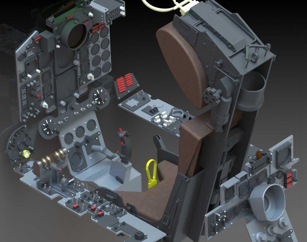 F4 Phantom Hight definition work  Cockpit  3D print model_27
