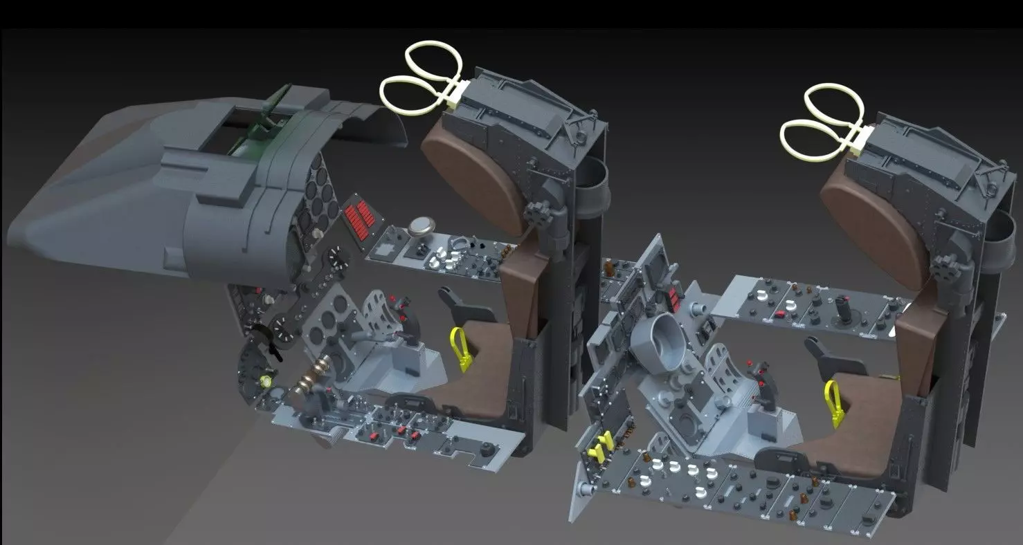 F4 Phantom Hight definition work  Cockpit  3D print model_0