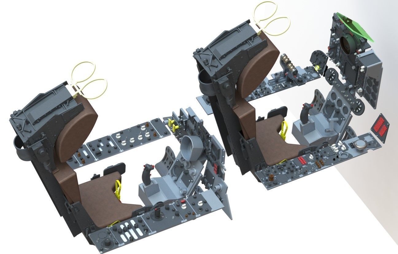 F4 Phantom Hight definition work  Cockpit  3D print model_5