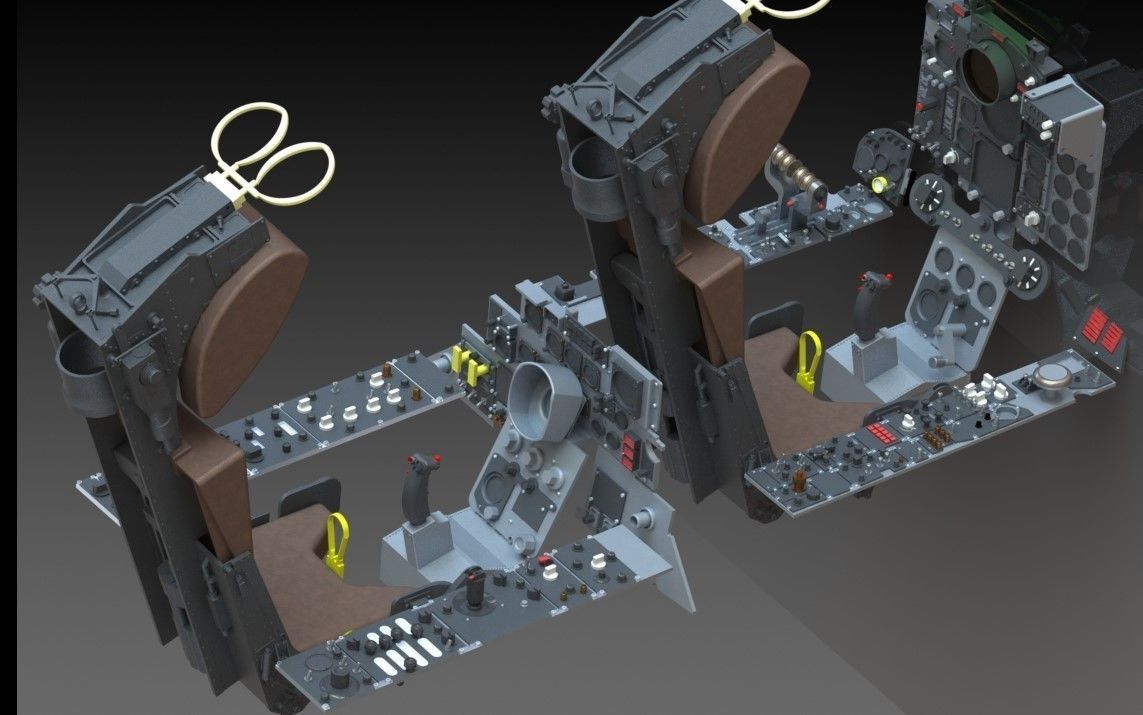F4 Phantom Hight definition work  Cockpit  3D print model_32
