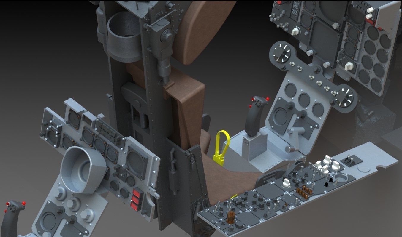 F4 Phantom Hight definition work  Cockpit  3D print model_4