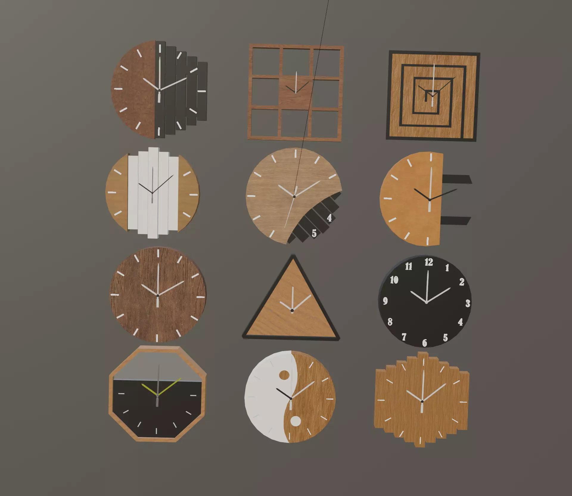 a collection of watches 3D model