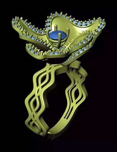 Women Cocktail Ring 3D print model